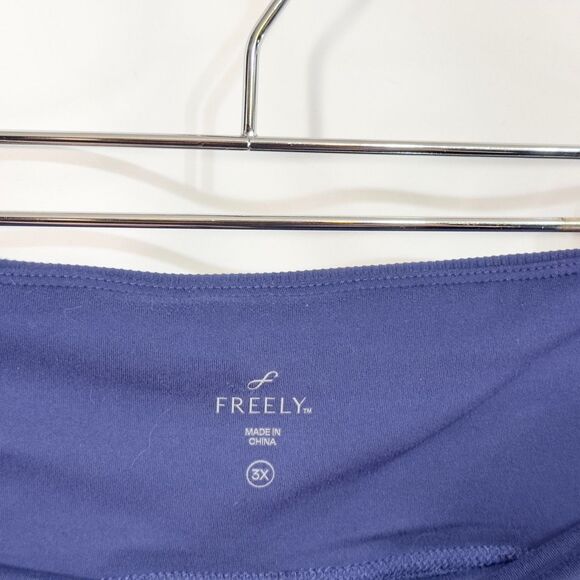 Freely Plus Size 3X Leggings Blue Ribbed Full‎ Length Stretch Athleisure 991 - Picture 10 of 11